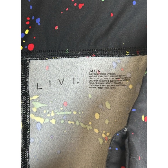 LIVI Active Capri Leggings Women's Plus Size 34/36 Splatter Print EUC - Picture 4 of 8